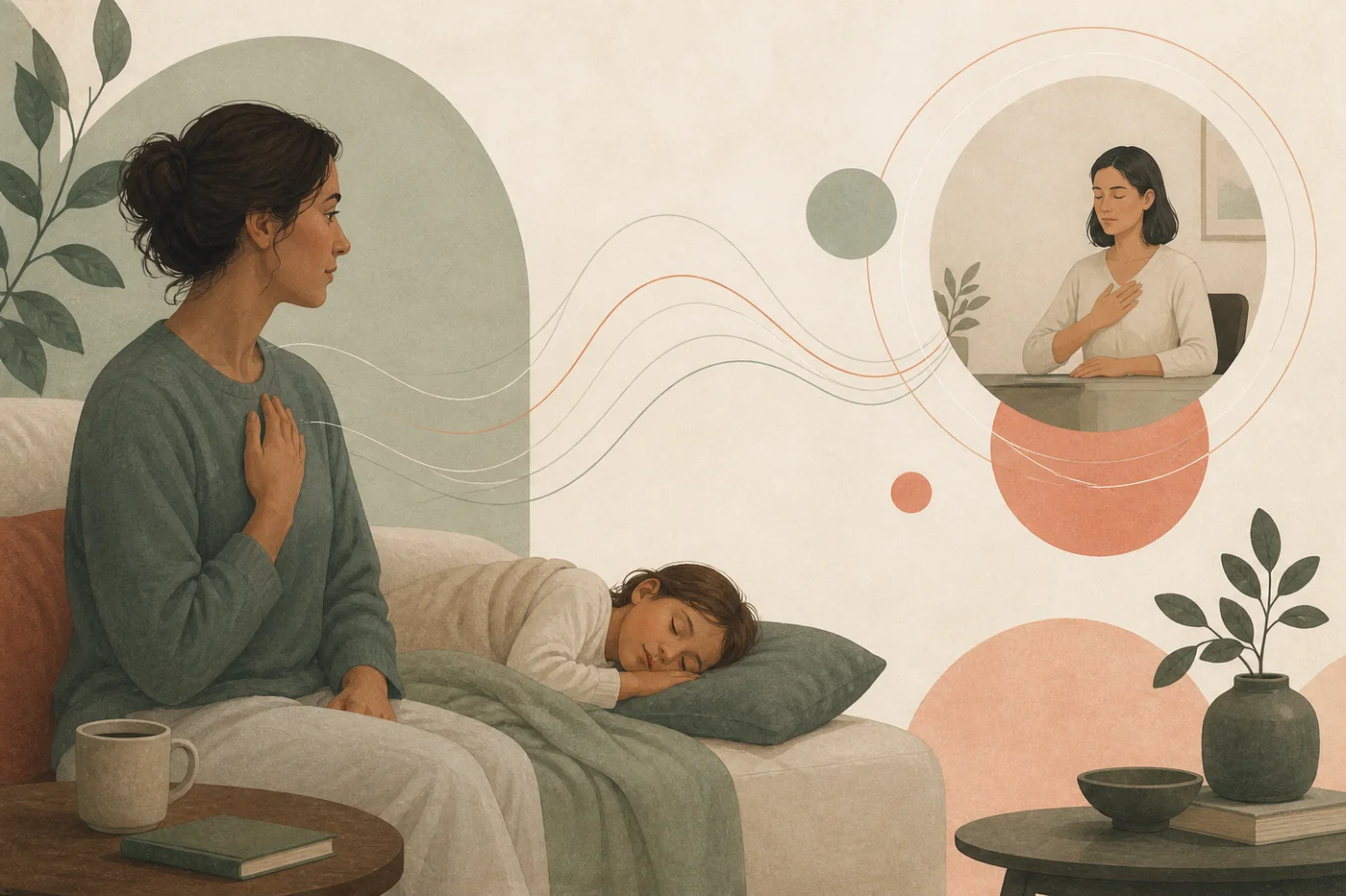 Illustration d'une séance énergétique à distance pour un enfant